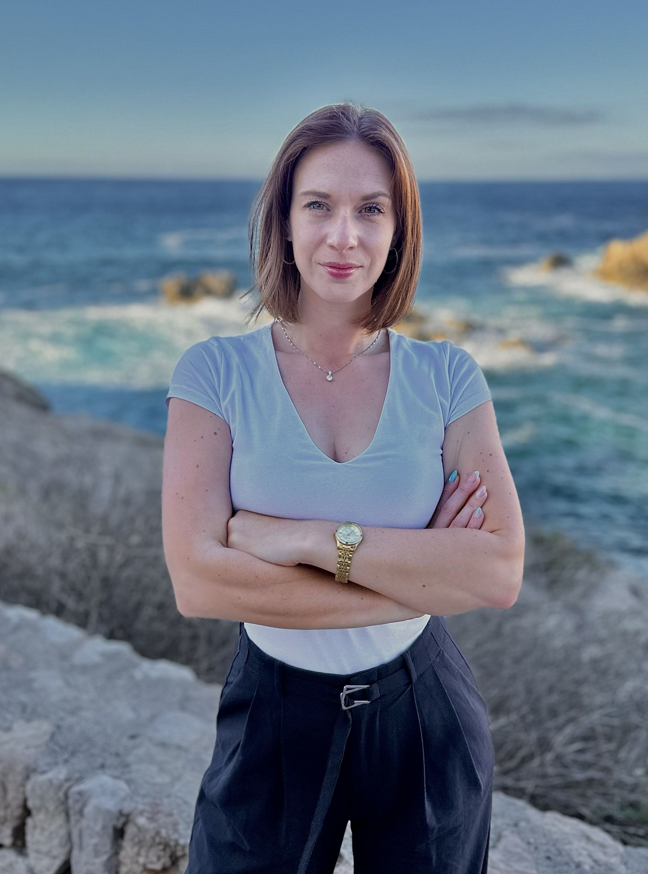 Svenja Widmann am Meer, Capdepera, Mallorca